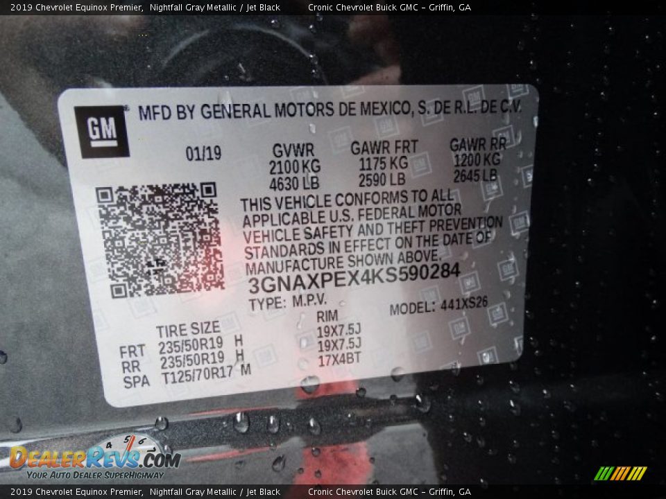 2019 Chevrolet Equinox Premier Nightfall Gray Metallic / Jet Black Photo #31