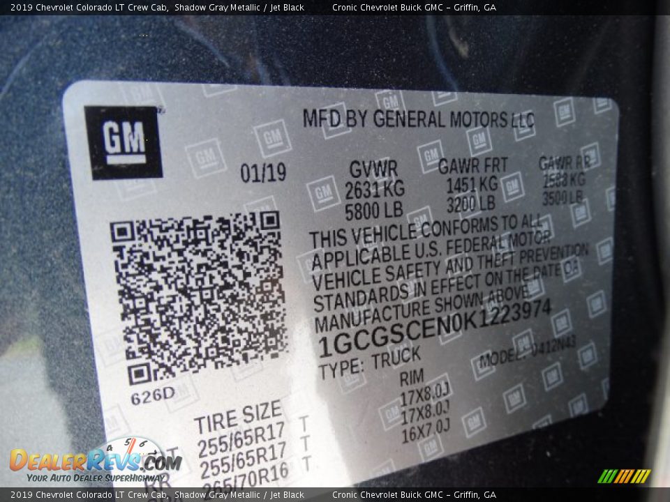 2019 Chevrolet Colorado LT Crew Cab Shadow Gray Metallic / Jet Black Photo #27