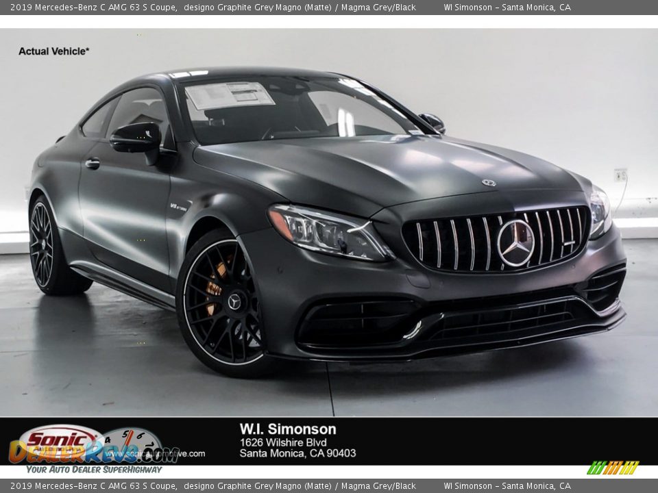 2019 Mercedes-Benz C AMG 63 S Coupe designo Graphite Grey Magno (Matte) / Magma Grey/Black Photo #1
