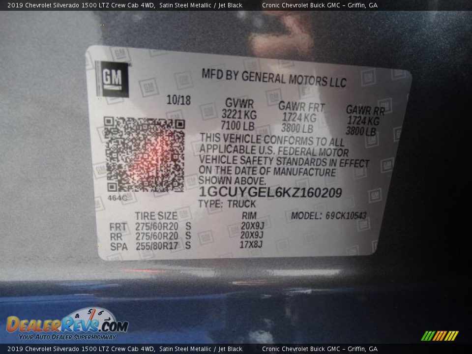 2019 Chevrolet Silverado 1500 LTZ Crew Cab 4WD Satin Steel Metallic / Jet Black Photo #34