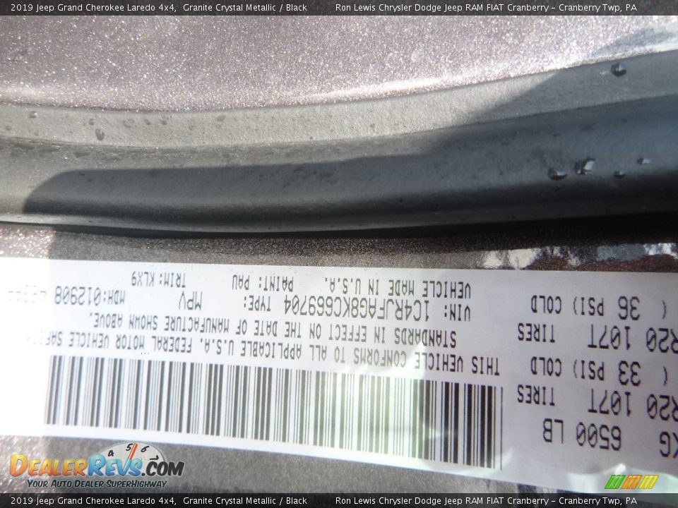 2019 Jeep Grand Cherokee Laredo 4x4 Granite Crystal Metallic / Black Photo #13