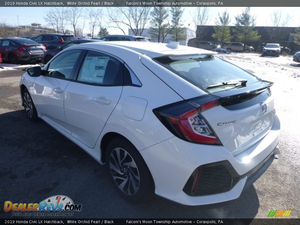 2019 Honda Civic LX Hatchback White Orchid Pearl / Black Photo #2