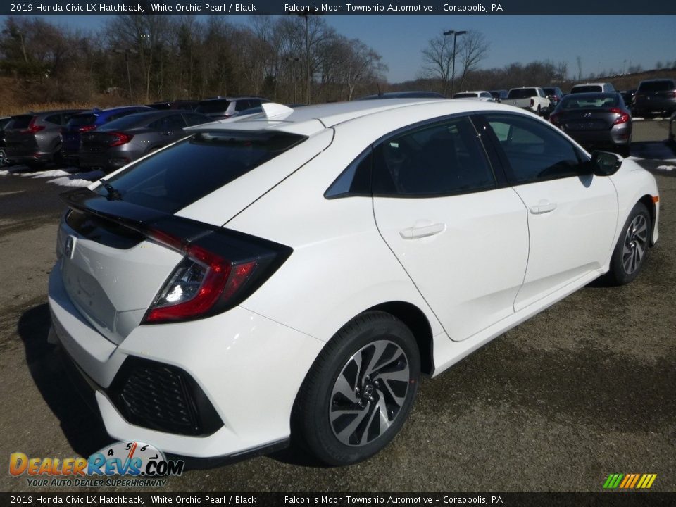 2019 Honda Civic LX Hatchback White Orchid Pearl / Black Photo #4