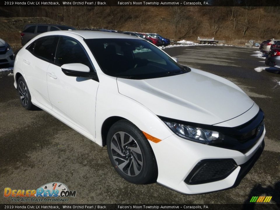 2019 Honda Civic LX Hatchback White Orchid Pearl / Black Photo #6