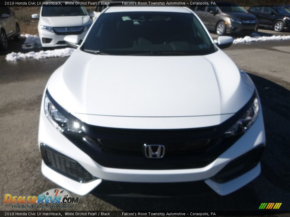 2019 Honda Civic LX Hatchback White Orchid Pearl / Black Photo #7