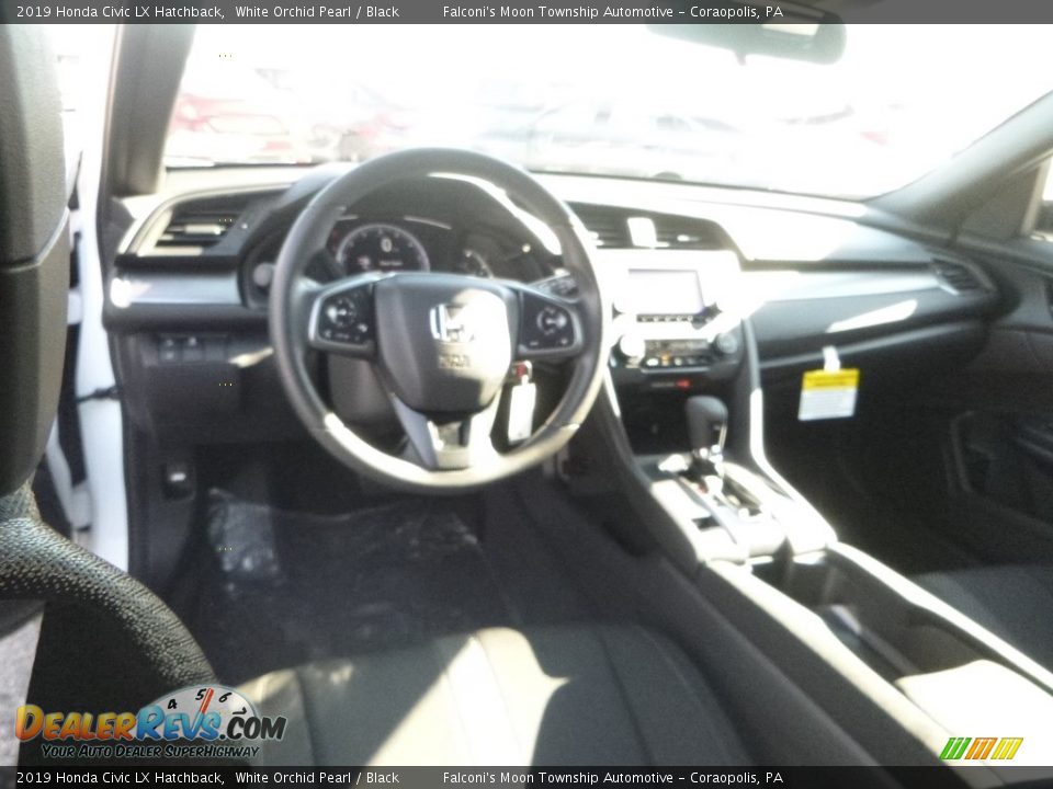 2019 Honda Civic LX Hatchback White Orchid Pearl / Black Photo #11