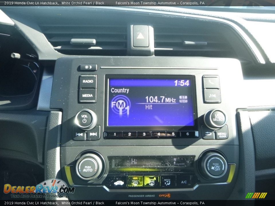 2019 Honda Civic LX Hatchback White Orchid Pearl / Black Photo #14