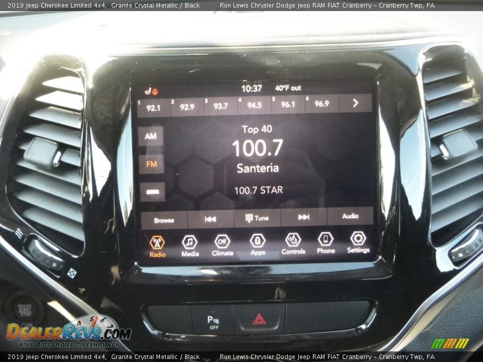 2019 Jeep Cherokee Limited 4x4 Granite Crystal Metallic / Black Photo #16