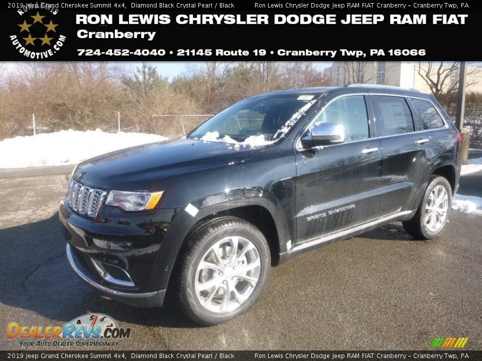2019 Jeep Grand Cherokee Summit 4x4 Diamond Black Crystal Pearl / Black Photo #1