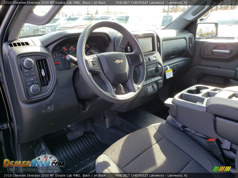 2019 Chevrolet Silverado 1500 WT Double Cab 4WD Black / Jet Black Photo #8