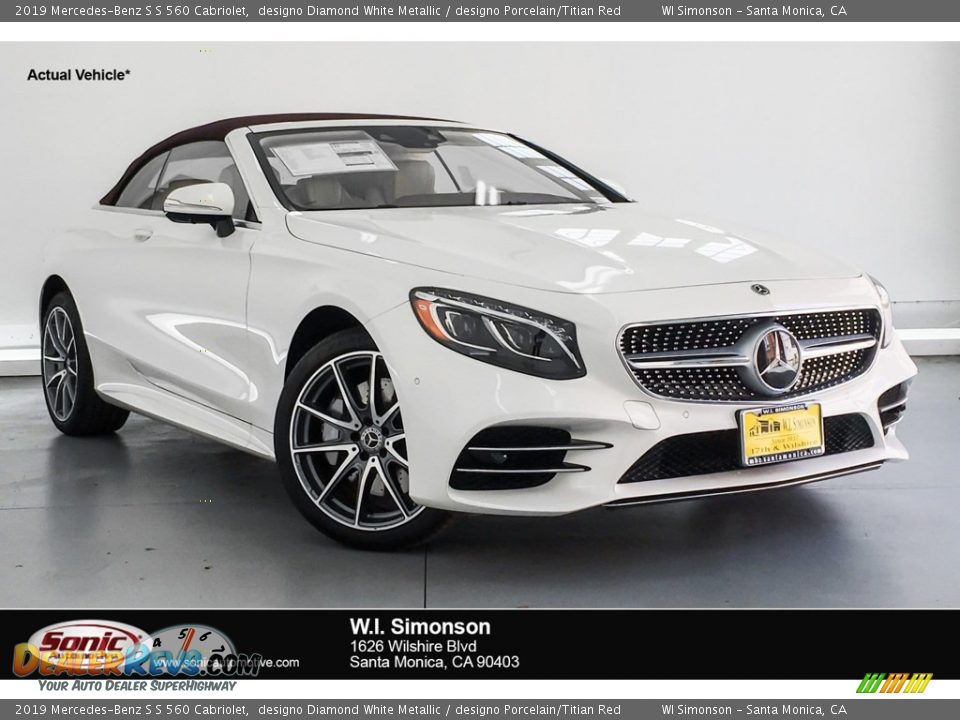 2019 Mercedes-Benz S S 560 Cabriolet designo Diamond White Metallic / designo Porcelain/Titian Red Photo #1