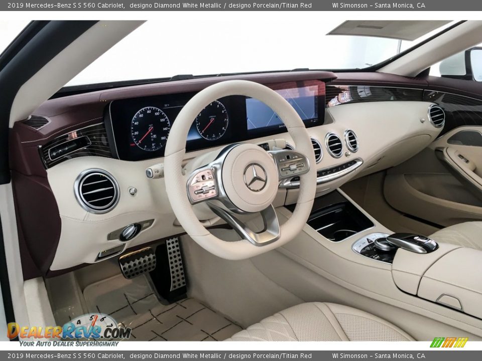 2019 Mercedes-Benz S S 560 Cabriolet designo Diamond White Metallic / designo Porcelain/Titian Red Photo #4