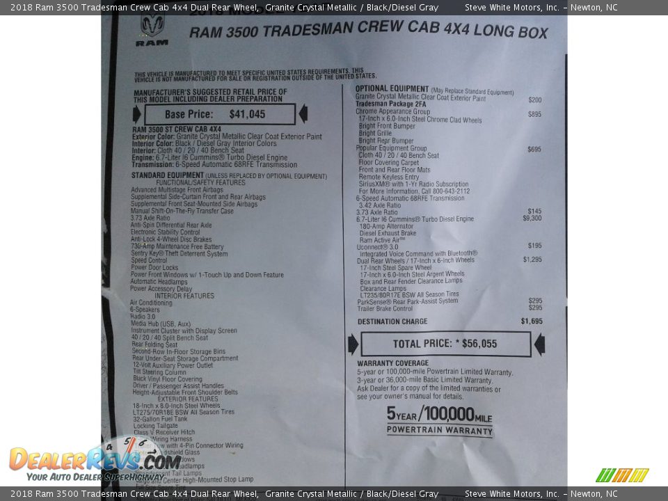 2018 Ram 3500 Tradesman Crew Cab 4x4 Dual Rear Wheel Granite Crystal Metallic / Black/Diesel Gray Photo #28