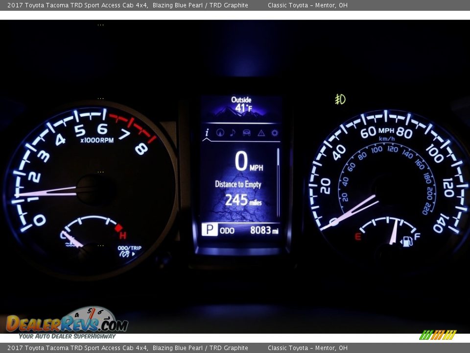 2017 Toyota Tacoma TRD Sport Access Cab 4x4 Blazing Blue Pearl / TRD Graphite Photo #8