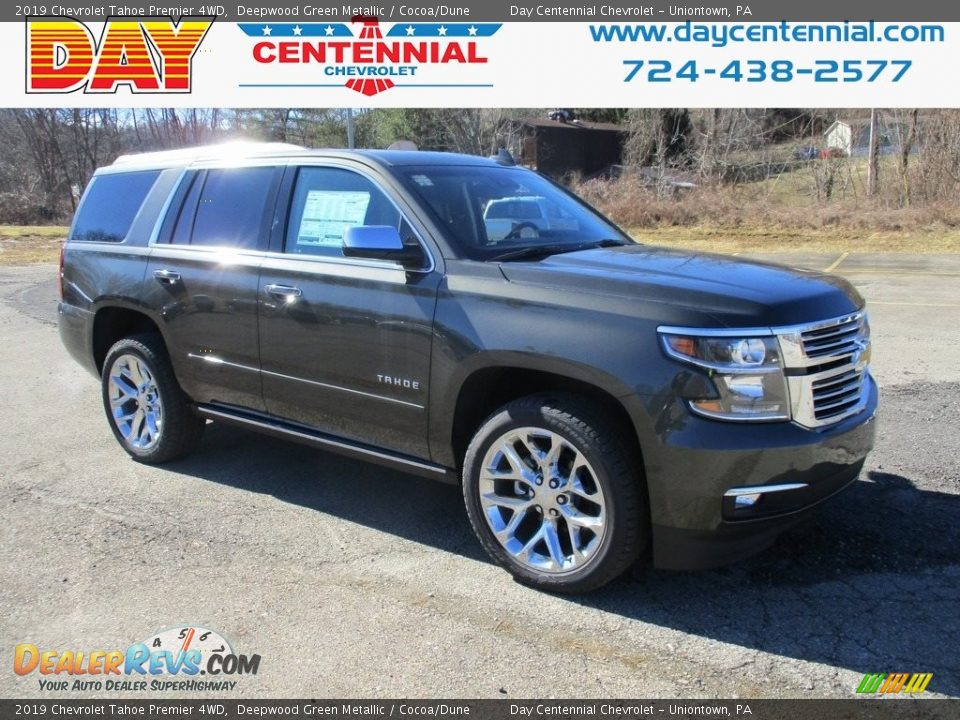 2019 Chevrolet Tahoe Premier 4WD Deepwood Green Metallic / Cocoa/Dune Photo #1