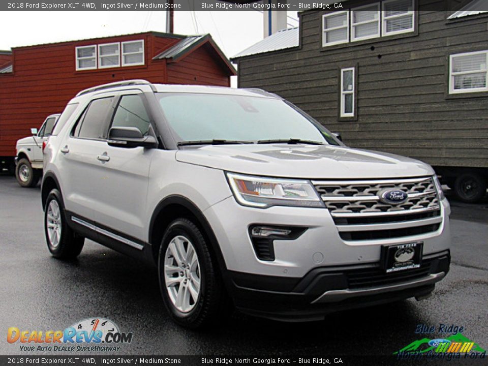 2018 Ford Explorer XLT 4WD Ingot Silver / Medium Stone Photo #7