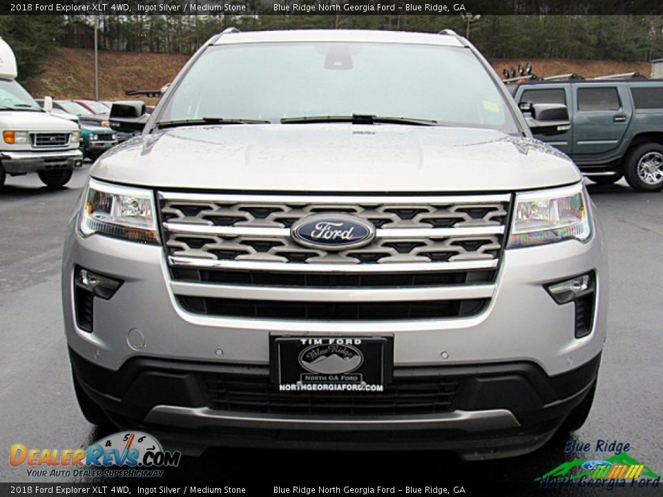 2018 Ford Explorer XLT 4WD Ingot Silver / Medium Stone Photo #8