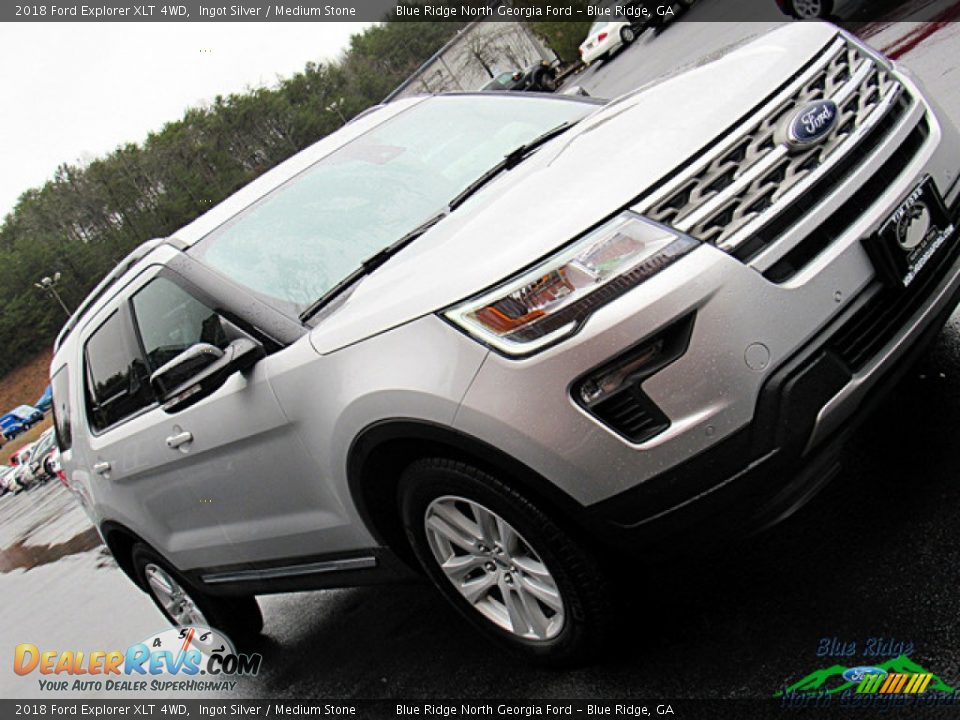 2018 Ford Explorer XLT 4WD Ingot Silver / Medium Stone Photo #34