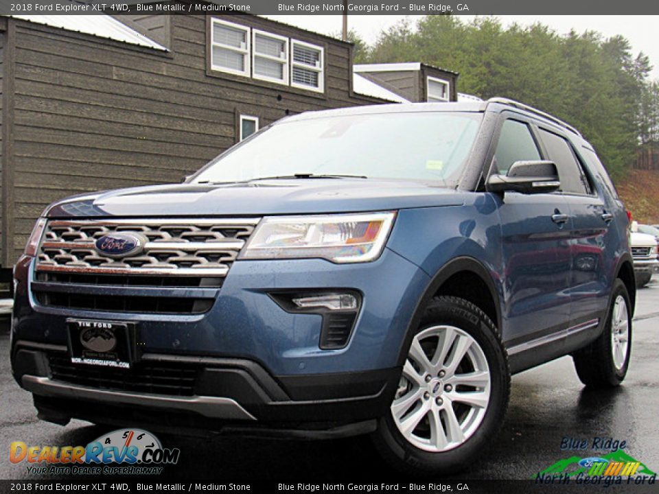 2018 Ford Explorer XLT 4WD Blue Metallic / Medium Stone Photo #1