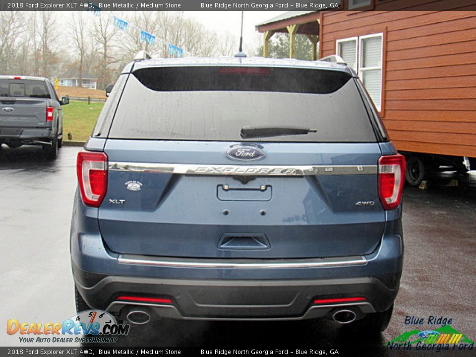 2018 Ford Explorer XLT 4WD Blue Metallic / Medium Stone Photo #4