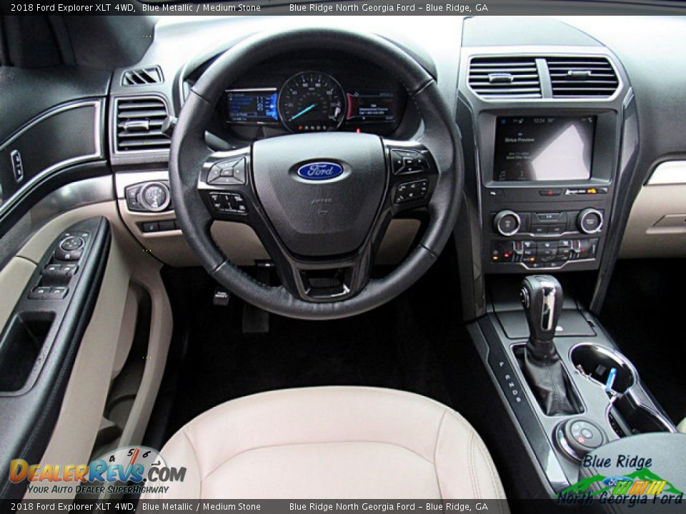 2018 Ford Explorer XLT 4WD Blue Metallic / Medium Stone Photo #21