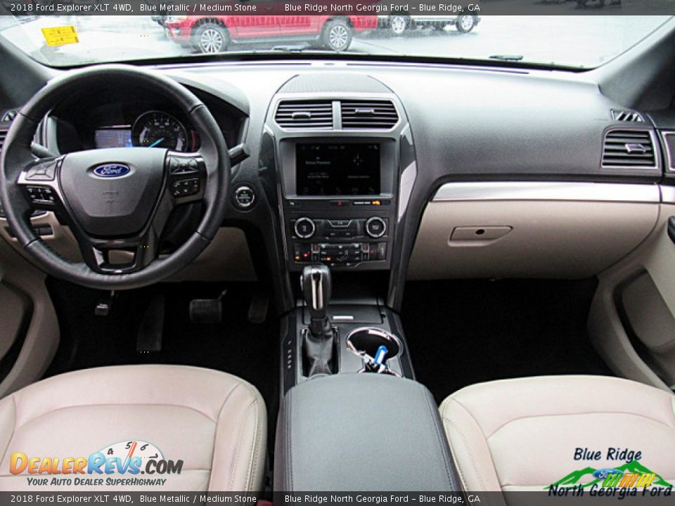 2018 Ford Explorer XLT 4WD Blue Metallic / Medium Stone Photo #22