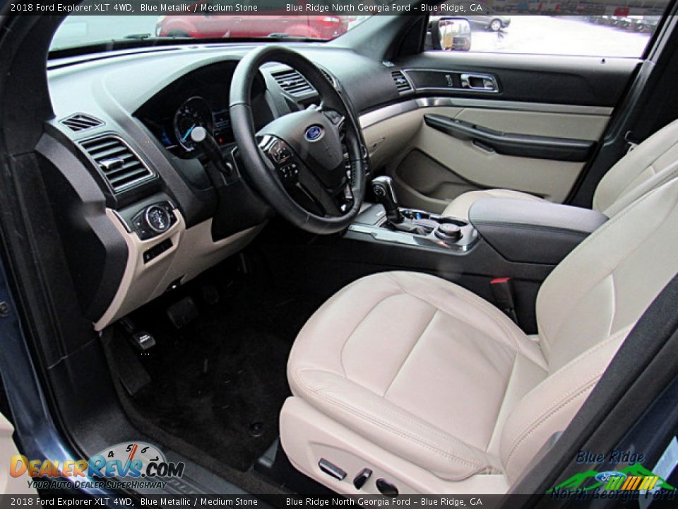 2018 Ford Explorer XLT 4WD Blue Metallic / Medium Stone Photo #26