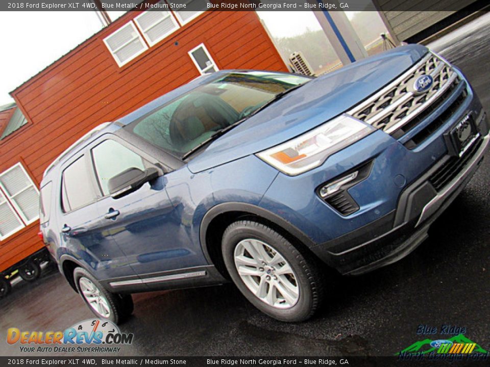 2018 Ford Explorer XLT 4WD Blue Metallic / Medium Stone Photo #30
