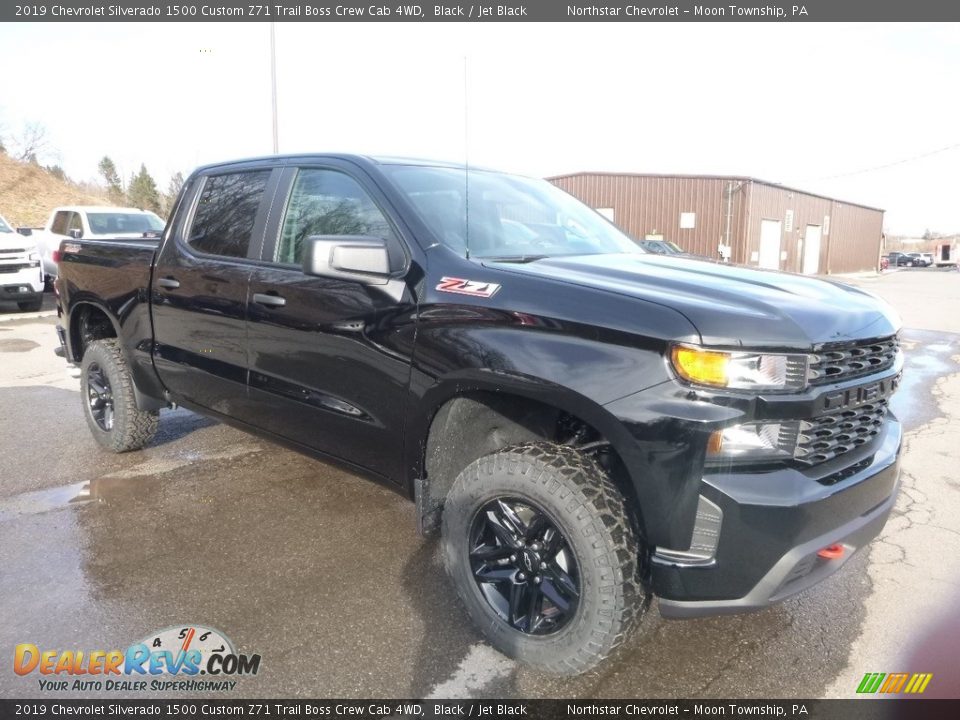 2019 Chevrolet Silverado 1500 Custom Z71 Trail Boss Crew Cab 4WD Black / Jet Black Photo #7