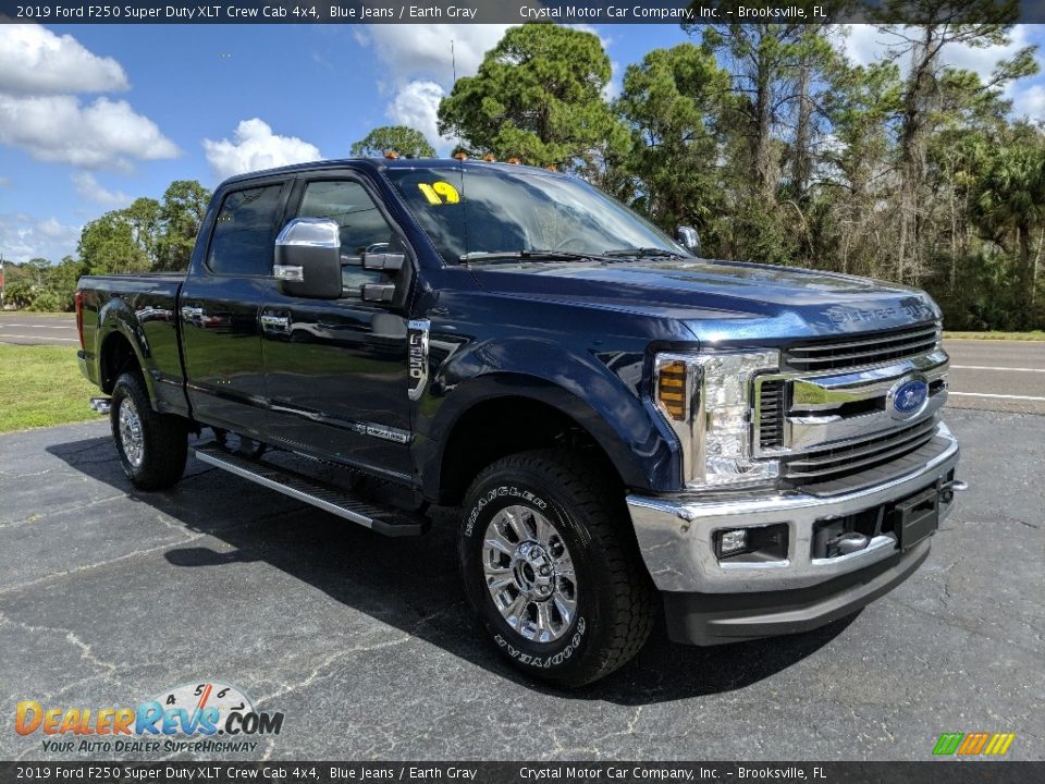 2019 Ford F250 Super Duty XLT Crew Cab 4x4 Blue Jeans / Earth Gray Photo #7