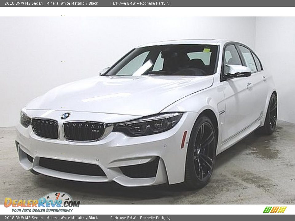 2018 BMW M3 Sedan Mineral White Metallic / Black Photo #1