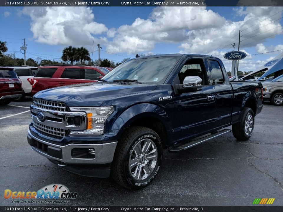 2019 Ford F150 XLT SuperCab 4x4 Blue Jeans / Earth Gray Photo #1