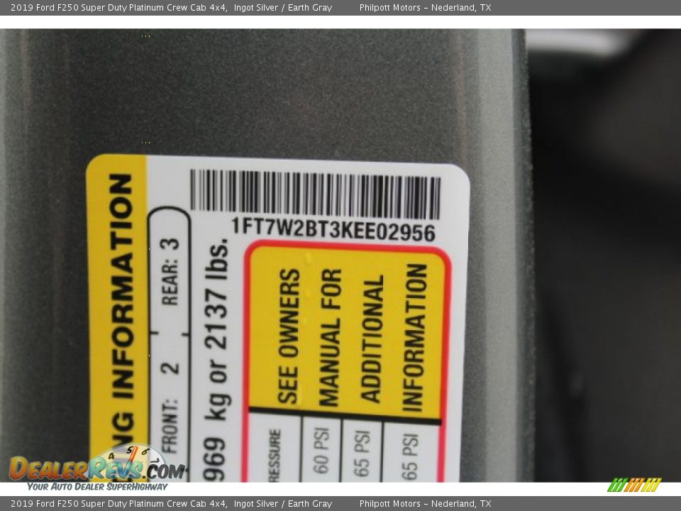 2019 Ford F250 Super Duty Platinum Crew Cab 4x4 Ingot Silver / Earth Gray Photo #22