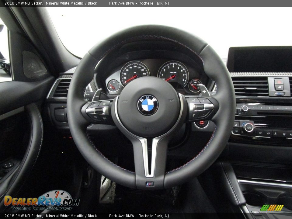2018 BMW M3 Sedan Mineral White Metallic / Black Photo #24