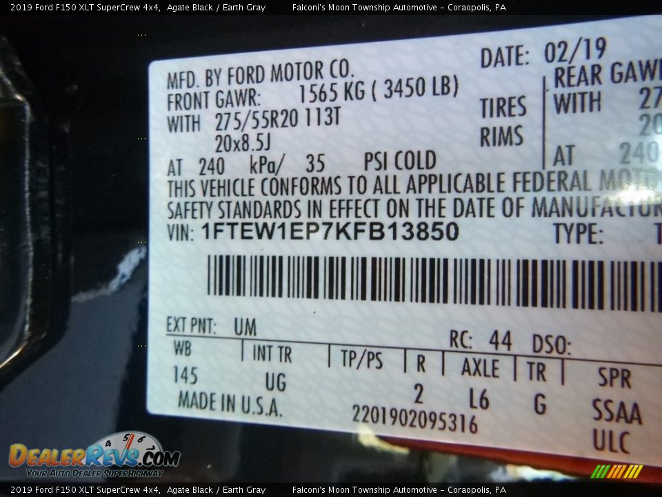 2019 Ford F150 XLT SuperCrew 4x4 Agate Black / Earth Gray Photo #9