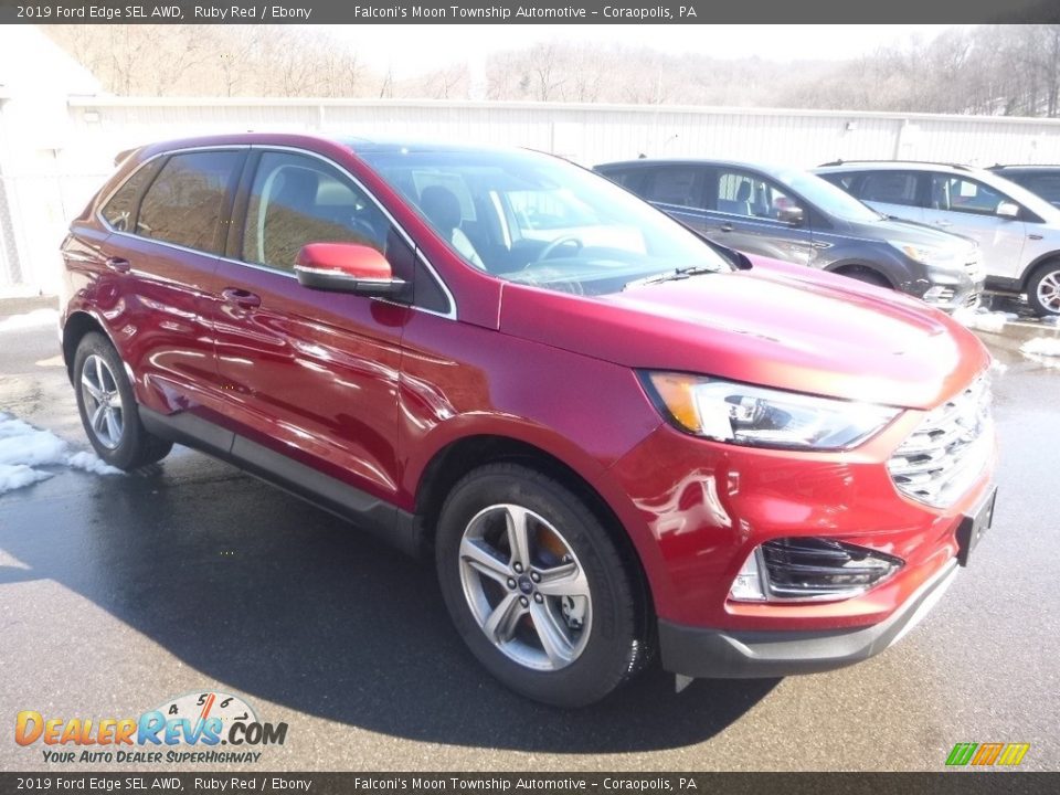 2019 Ford Edge SEL AWD Ruby Red / Ebony Photo #3
