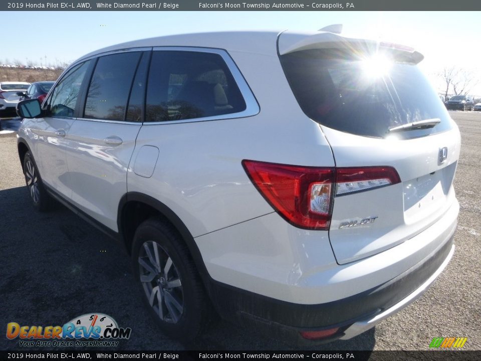 2019 Honda Pilot EX-L AWD White Diamond Pearl / Beige Photo #2