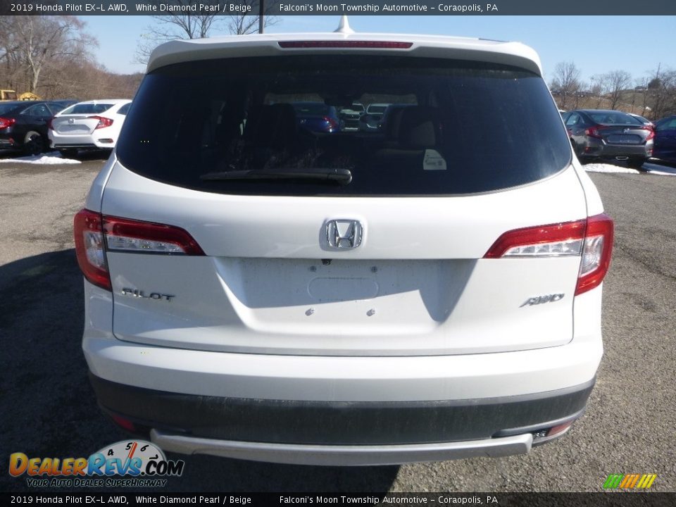 2019 Honda Pilot EX-L AWD White Diamond Pearl / Beige Photo #3