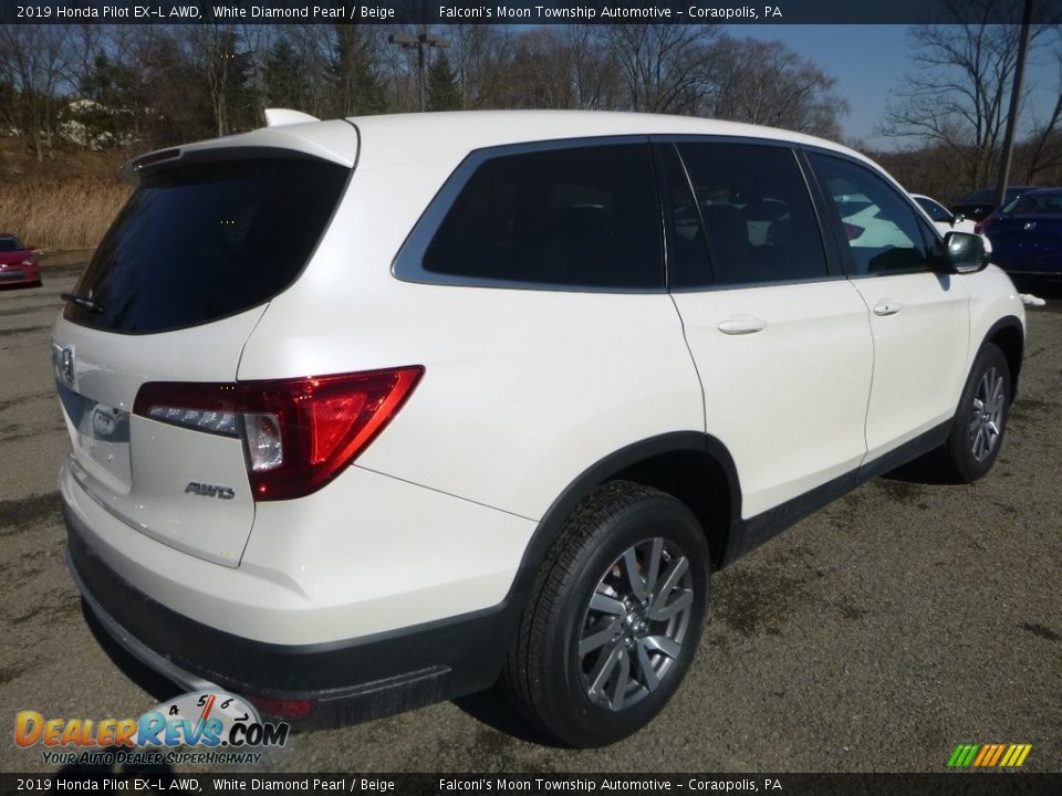 2019 Honda Pilot EX-L AWD White Diamond Pearl / Beige Photo #4