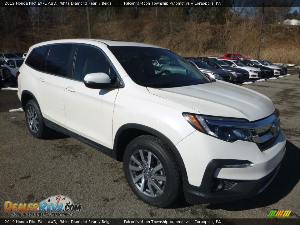 2019 Honda Pilot EX-L AWD White Diamond Pearl / Beige Photo #5