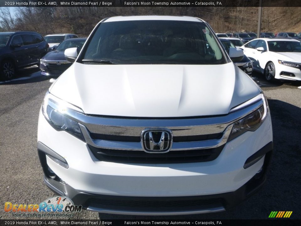 2019 Honda Pilot EX-L AWD White Diamond Pearl / Beige Photo #6