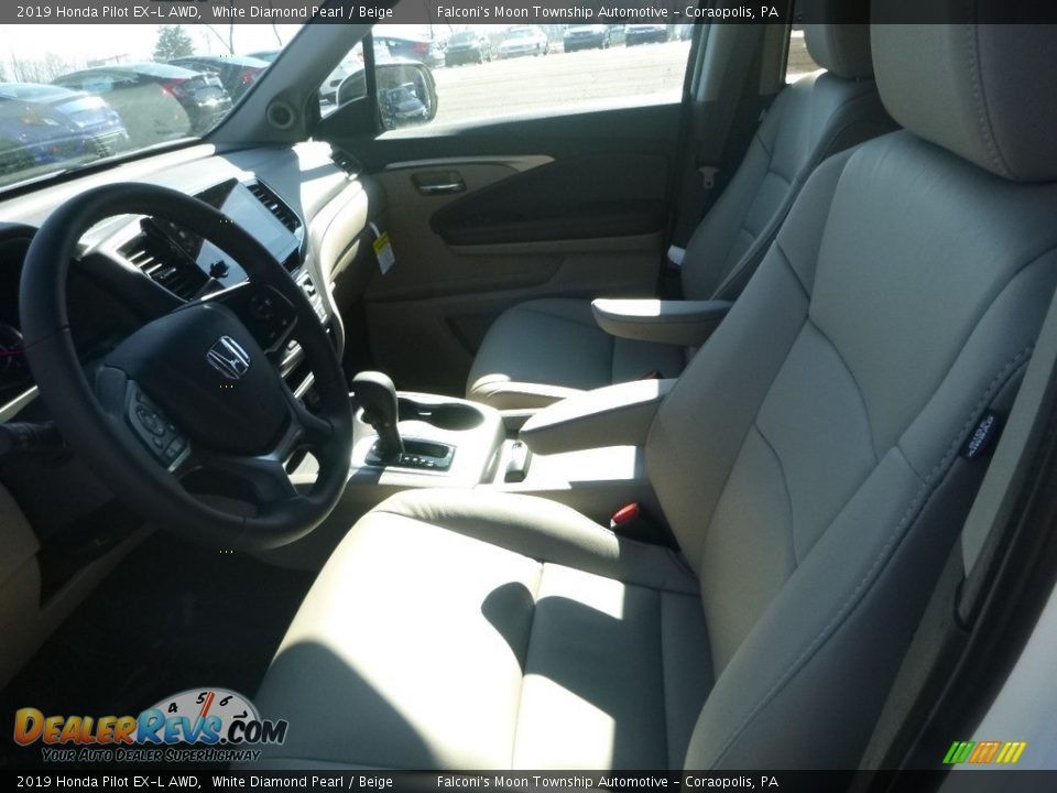 2019 Honda Pilot EX-L AWD White Diamond Pearl / Beige Photo #8