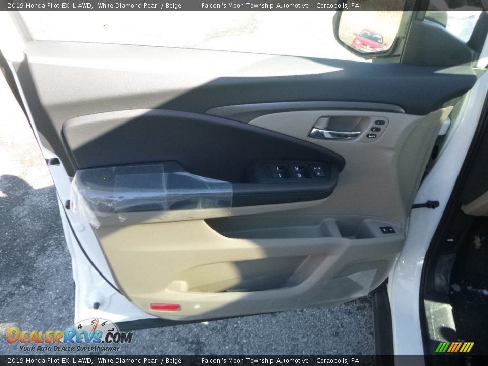 2019 Honda Pilot EX-L AWD White Diamond Pearl / Beige Photo #11