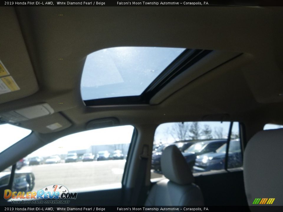 2019 Honda Pilot EX-L AWD White Diamond Pearl / Beige Photo #13