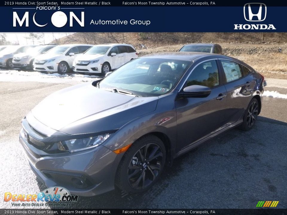 2019 Honda Civic Sport Sedan Modern Steel Metallic / Black Photo #1