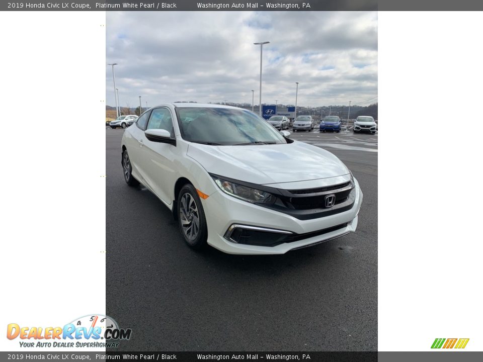 2019 Honda Civic LX Coupe Platinum White Pearl / Black Photo #4