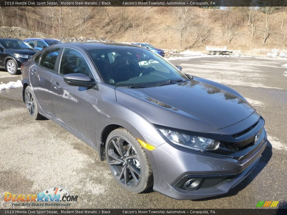 2019 Honda Civic Sport Sedan Modern Steel Metallic / Black Photo #6