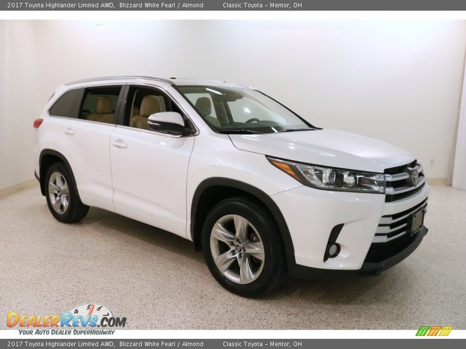 2017 Toyota Highlander Limited AWD Blizzard White Pearl / Almond Photo #1