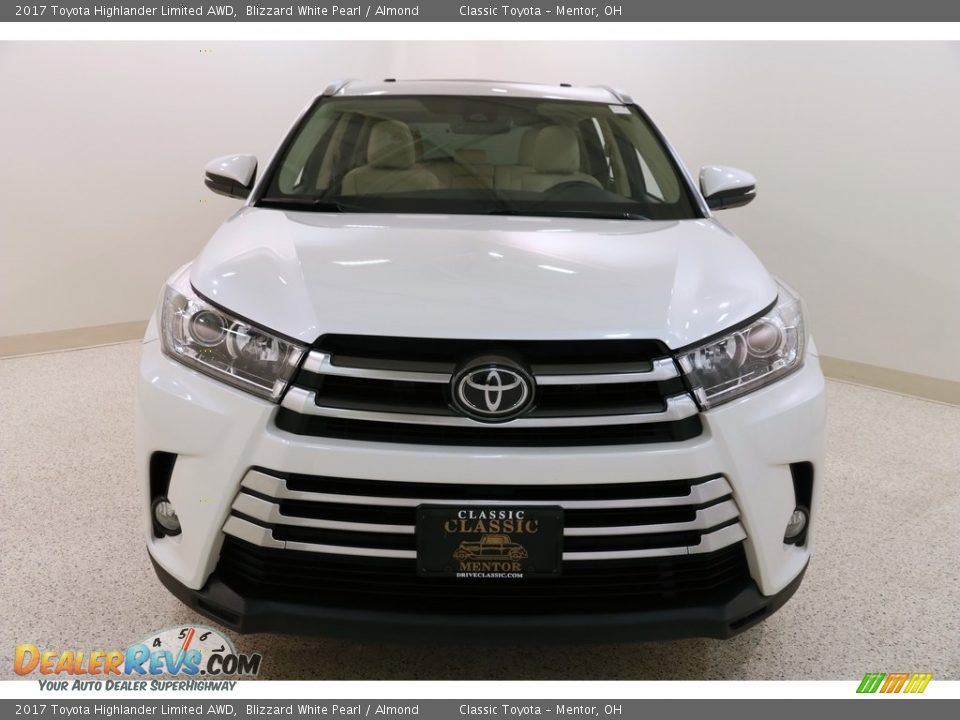 2017 Toyota Highlander Limited AWD Blizzard White Pearl / Almond Photo #2