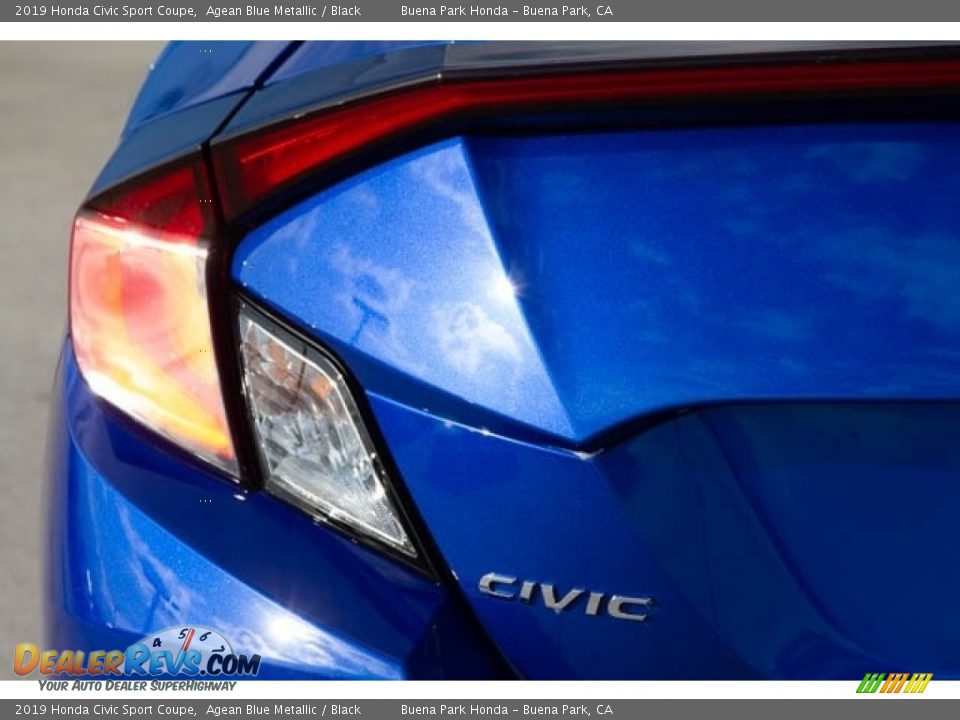 2019 Honda Civic Sport Coupe Agean Blue Metallic / Black Photo #7